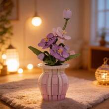 Bộ 600 chậu lan trang trí sáng tạo, tác phẩm nghệ thuật thủ công, thắp sáng nhà cửa và văn phòng, bó hoa hồng vĩnh cửu, đồ chơi lắp ráp DIY, bó lan Trung Quốc, quà tặng hoa hồng, món quà lý tưởng cho Ngày Valentine, Ngày của Mẹ, Giáng sinh, sinh nhật. - Bộ đồ chơi xếp hình hoa lan - Xem 25