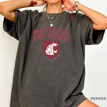 Comfort  T-Shirt, Cougars Shirt, College Football, Cougars Team Tee, Washington State, Cougars Football, University Gift, Women - màu đen - Xem 1