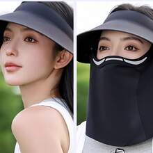 1 chiếc mũ che nắng mùa hè chống tia UV, che kín mặt, làm từ chất liệu lụa băng thoáng khí, có nam châm. - Nhiều màu - Xem 10