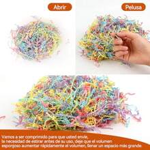 Papel Rallado para Cestas de Regalo, 1LB 16OZ Relleno de Papel Arrugado para Cumpleaños, Bodas, Cajas Bolsas, Relleno de Cestas, Aniversarios, Envoltura de Regalos (Color mixto) - Color mixto - Ver 3