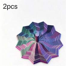 3D打印感官减压玩具，分形六边形减压玩具（带手柄），3D自由造型减压玩具，多色旋转螺旋设计，2026新款星形减压玩具，可伸缩减压玩具，3D打印透气减压玩具，3D变形减压玩具，圣诞节新年派对生日礼物（随机渐变色） - 彩色 - 查看 20