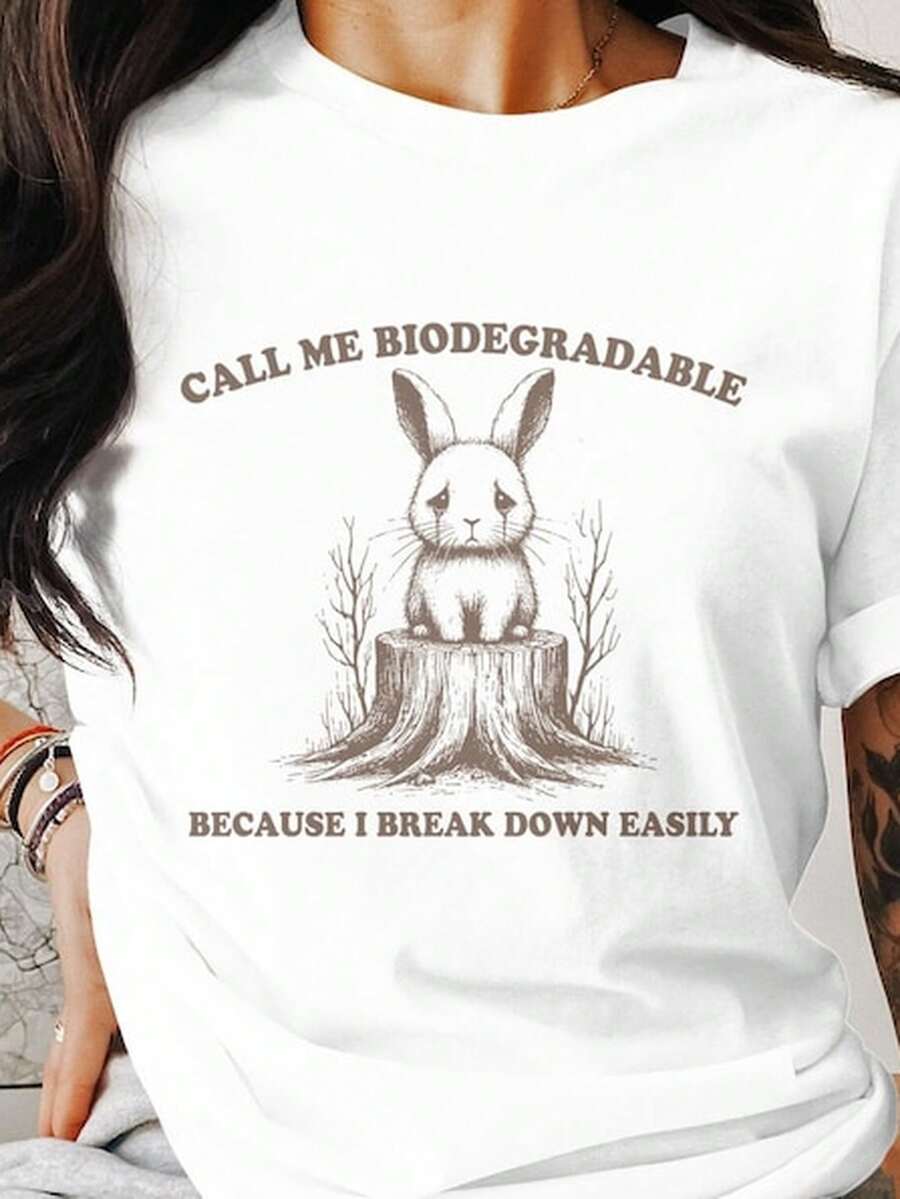 Funny Bunny Graphic T1S1Hirt E1coF11111F11riendly BiodegrA1DAble StateM1ent