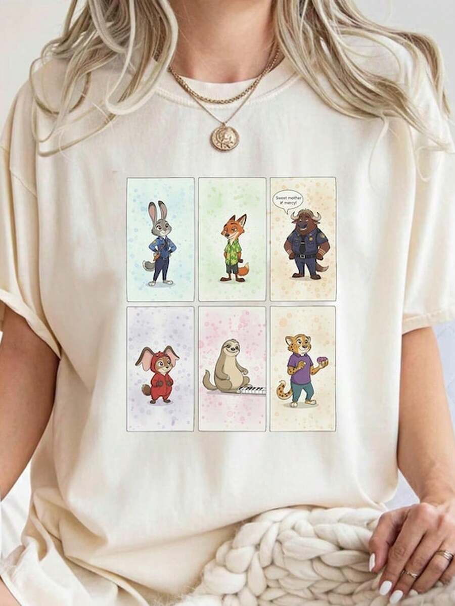 Z1ootopia 2 PelículA1 P1p1olice DepartM1entM1ent Face S1Hirt, Judy Hopps Nick Wilde Gary De'Snake, Zootropolis, Land Family 2025 TR1ip S1Hirt. - 白色 - 查看 1