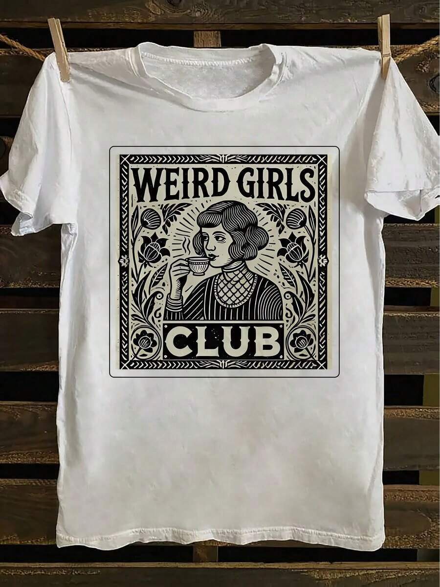 Camiseta de Mujer con Estampado Vintage Punk Rock - Slogan Humorístico Negro con Estampados Florales y de Animales Vintage, 100% Poliéster, Cuello Redondo Semitransparente, Estilo Casual Urbano con Elasticidad Media para Primavera y Verano, Transpirable y Cómoda. - Blanco - Ver 1