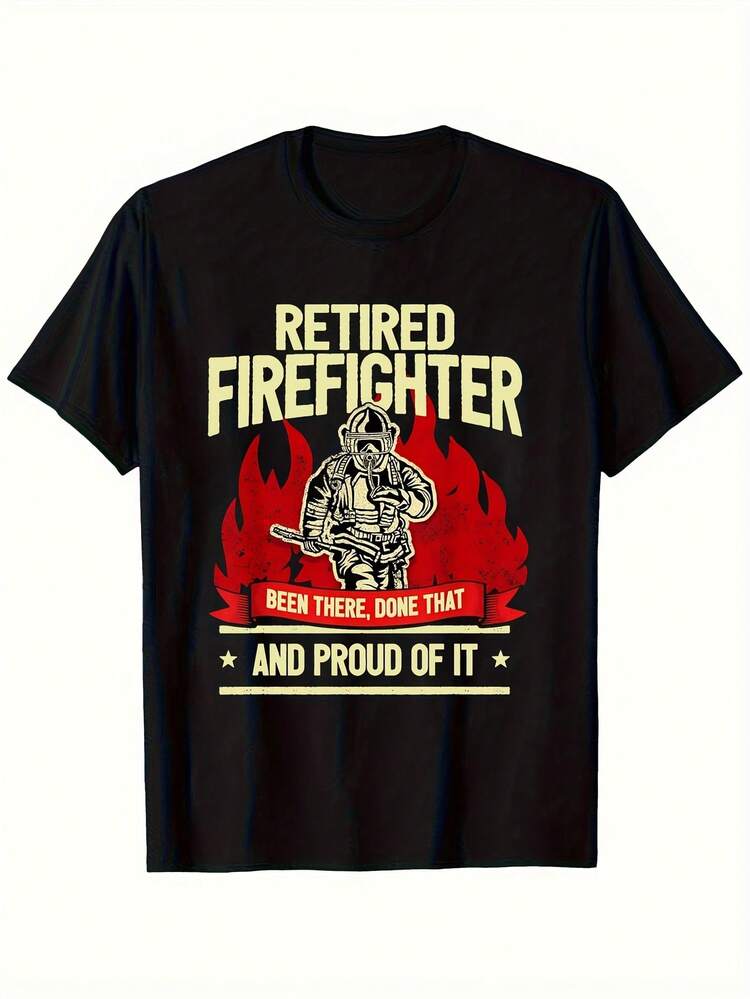 Retired Firefighter T-Shirt Designed, Suitable For Outdoor Activities In All Seasons, Ready To Wear. - màu đen - Xem 6