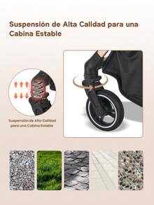 Cochecito de bebé reversible de alta vista, con asiento ajustable y diseño de absorción de impactos, equipado con una gran canasta de almacenamiento, toldo, portabotellas y bandeja para alimentos, adecuado para recién nacidos y niños pequeños, imprescindible para viajes y salidas familiares. - Rosa - Ver 8
