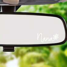 Nana Car Rearview Mirror Stickers Featuring Flower Details, Vinyl Stickers - Durable Self-Adhesive Stickers Suitable For Cars And Trucks, Vinyl Car Window Stickers - A - View 7