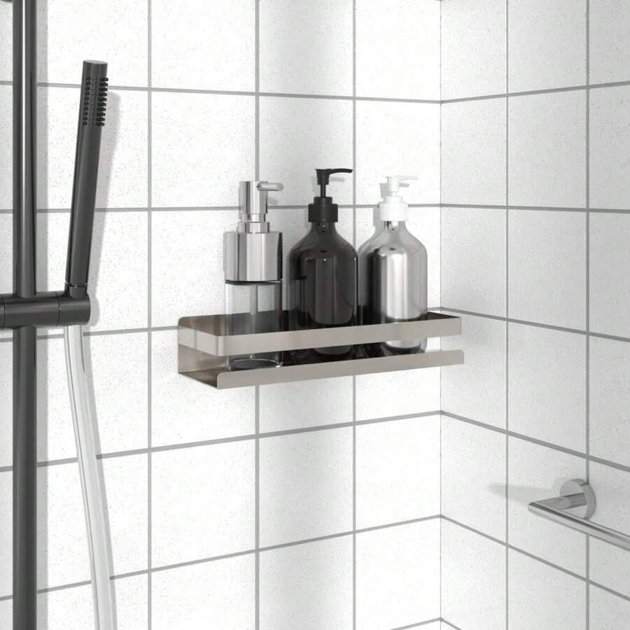 vidaXL Shower Shelf 11.8"X3.9"X2.4" Brushed 304 Stainless Steel - 銀色 - 查看 1