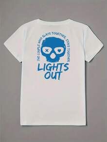 Camiseta de SimpieAndVersatileDesign con un estampado de la novela romántica oscura "Lights Out" (la segunda parte de la serie "Lords") - una camiseta de manga corta con cuello redondo para mujer, de corte holgado y suave, un artículo de moda imprescindible para la primavera y el verano, hecha de algodón. - Blanco - Ver 2