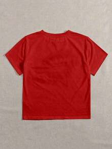 Camiseta de Mujer 2026 Estampada con Combinación de Letras y Gráficos para Ropa de Año Nuevo, Camisetas Gráficas para Mujer - Unisex, Cómoda, Estilo Vintage Urbano, Corte Holgado, Camiseta Lavada - Rojo - Ver 2