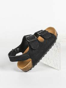 Sepatu Flat Anak Klasik Bergaya, Sandal Gabus Vintage untuk Balita - Hitam - View 7