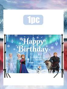 Disney 冰雪奇缘主题生日背景，梦幻般的阿伦黛尔主题横幅，打造难忘的庆祝活动，灵感源自这部深受喜爱的电影的奇幻世界。闪闪发光的雪花和标志性的冰雪城堡，搭配艾莎、安娜、雪宝和他们的朋友们，完美捕捉了阿伦黛尔的精髓，将任何空间都变成一个充满奇幻色彩的庆典。 - 背景 - 查看 7
