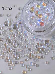 1盒「Mermaid Bubble」雙風格幻彩臉部裝飾水鑽，多尺寸極光漸層水鑽套組，適用於人魚妝容、音樂節、動漫展、攝影 - 彩色 - 查看 8