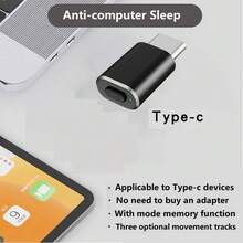 Type C Mouse Jiggler Undetectable Mouse Mover USB C Mouse Shaker Simulated Mouse Movement For Keep Computer Awake Black - 彩色 - 查看 2