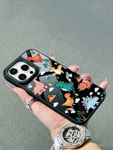 1 pieza Funda de teléfono minimalista y personalizada con espejo negro a prueba de golpes, adecuada para iPhone 15 16 17 Pro 17 Pro Max, 13/11/17/16/14/15 Pro/15 Plus/15 Pro Max - Negro - Ver 4