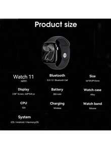 Microwear WATCH 11X Smart Watch, Supports Bluetooth Calling, Message Reminder, NFC Access, Sports Guidance, 3ATM Waterproof For Swimming, 2.08" HD Large Screen AI Watch, Compatible With IOS/Android - Pink - View 11