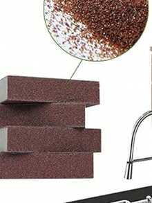 4pcs Rust-Removing Pot Scrubbing Sponges, Abrasive Cleaning Sponge Blocks For Kitchenware, Heavy-Duty Stain & Rust Eraser Scrubbers, Multi-Surface Cleaning Tools For Kitchen, Bathroom & Home - Other - View 5