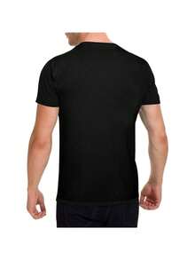 100% Inspirational T-Shirt - "Become A Christian" Print, Retirement Plan, Casual Crew Neck Short Sleeve T-Shirt, Perfect For Outdoor Activities And Holiday Gifts, Casual Style Gift T-Shirt, Comfortable Fit, Y2k T-Shirt - 黑色 - 查看 2