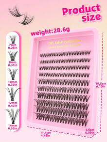 200 sợi mi giả D-Curl tự nhiên, mềm mại, độ dài hỗn hợp 7-14mm, chất liệu giả lông chồn, thích hợp cho trang điểm tự nhiên hàng ngày của các bạn gái. - D - Xem 5