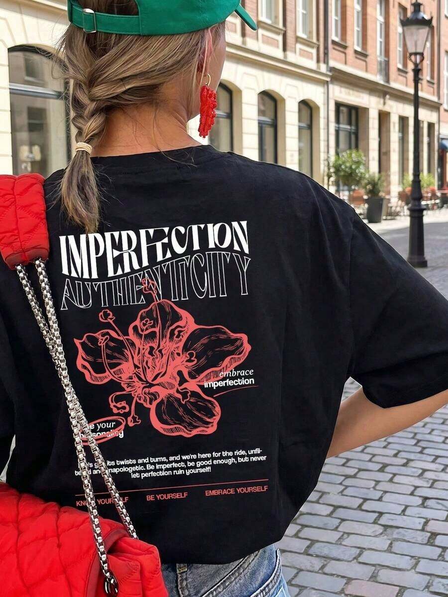 Plus Size T-Shirts - màu đen - Xem 1