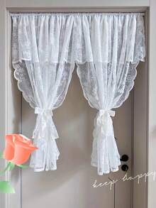 1 tấm rèm cửa kiểu Pháp lãng mạn, chất liệu voan 100% polyester, kiểu dáng xếp ly, có túi luồn thanh treo, rèm trang trí có thể điều chỉnh cho phòng khách, phòng ngủ, ban công, kiểu dáng cổ điển, có thể giặt máy, sử dụng theo mùa, kiểu túi luồn thanh treo, không lót, bán trong suốt, phong cách đồng quê, chất lượng cao, kiểu túi luồn thanh treo, thích hợp làm rèm cửa ra vào, dệt, thêu, polyester, phương pháp treo, trọng lượng vải 100-120g - Màu be - Xem 5