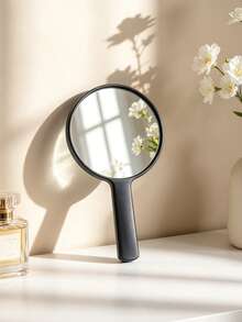 1pc Small/Medium/Large/Extra Large Round Handheld Makeup Mirror | Mother's Day Gift | Bridesmaid Gift | Souvenir | Portable Makeup Mirror Solid Color Pocket Mirror Floating Light High Definition Mirror Surface For Bedroom/Living Room/Bathroom Multiple Scenes - Multicolor - View 10