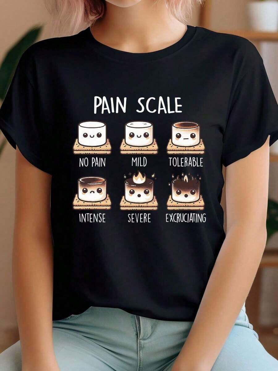 Camiseta Divertida de Enfermera con Escala del Dolor - Negro - Ver 1