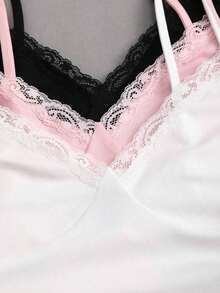 Conjunto de camiseta con volantes y encaje sexy de estilo - Multicolor 5 - Ver 5