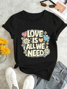 Dam-T-shirts - Svart - Visa 1