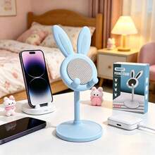1pc Cute Rabbit Adjustable Desktop Phone Holder, Suitable For All Phones, Adorable Phone Stand, Phone Accessory, Workspace Decor, Rabbit Design, Fun Decoration School Supplies - Multicolor - View 14