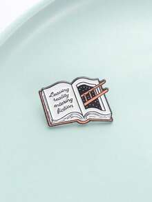 Leaving Reality Entering Fiction Reading Theme Brooch, Unique Bookish Accessory, Perfect Gift For Literature Lovers, Stylish Pin Design - Multicolor - View 6