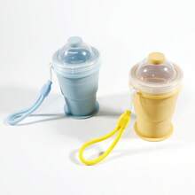 1 pieza Vaso plegable portátil de silicona para bolas de hielo, vaso con pajita para bolas de hielo grandes de bricolaje, viene con vaso de agua - Multicolor - Ver 11
