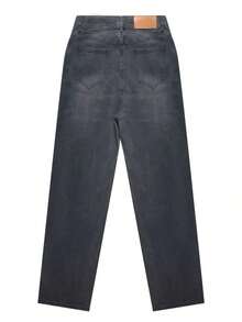 2026 Nuevos Jeans de Pierna Recta para Mujer, Hechos de Tela Elástica con Lavado Vintage, Elegantes y de Moda, Estilo Streetwear Y2K, Uso Casual Diario, Adecuado para Primavera/Verano, Color: Azul - Gris Oscuro - Ver 7