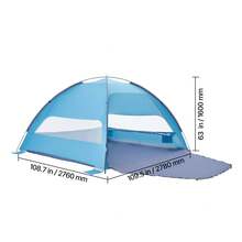 Beach Tent Sun Shelter For 6 Person, UPF 50+ Protection, Portable Sun Shade Canopy With Carrying Bag & Sand Pockets, Lightweight And Easy Setup Beach Umbrella For Camping Fishing Outdoor Picnic - for 6 Person, Sand Pockets, 63 in - 查看 10