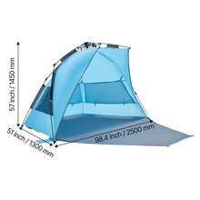 Beach Tent Sun Shelter For 4 Person, Pop Up Beach Tent UPF 50+ Protection, Portable Sun Shade Canopy With Carrying Bag And Sand Pockets, Easy Setup Umbrella For Camping Fishing Outdoor Picnic - for 4 Person, Pop Up - 查看 10