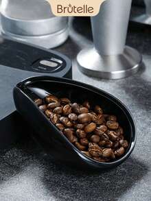 Brutelle 2pcs/Set White Ceramic Coffee Bean Tray + Coffee Bean Mister, Simple And Convenient Hand Drip Coffee Accessories - Bean Dispenser - View 2