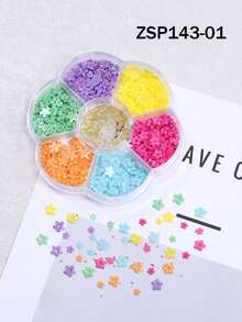 3D Décorations d'art pour ongles avec fleurs colorées, incluant rose, bleu, jaune et violet, de tailles mélangées, avec accessoires de perles métalliques. Convient pour la bijouterie DIY, les fournitures et accessoires de nail art pour le printemps/été - Multicolore - Voir 9