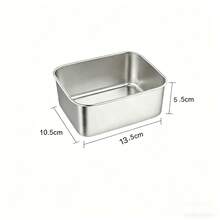 1/3/5pcs Stainless Steel Airtight Food Storage Container Set - Leak-Proof Metal Lunch Box And Snack Organizer - Stackable Bento Box Suitable For Kitchen, Pantry, Office, Camping And Picnic - Silver - View 11
