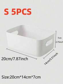 Large Capacity Portable Desktop Makeup & Sundries Storage Basket - Multifunctional Plastic Container With Carrying Handle, Desktop Plastic Box, Bathroom Cosmetic Organizer, Bedroom/Cabinet Storage Box - Multicolor - View 14