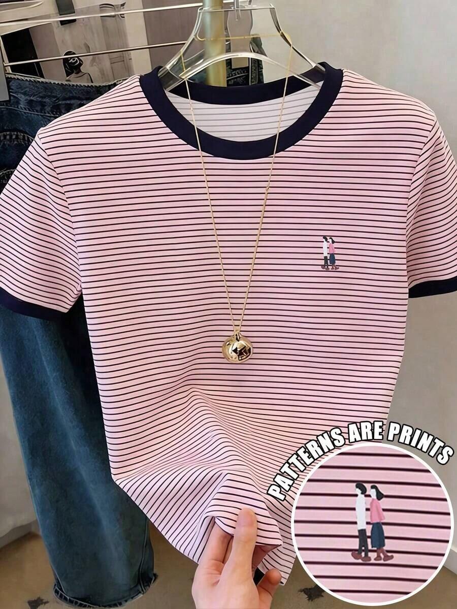 Camiseta de manga corta con estampado floral, camiseta de verano, blusa refrescante para damas, camiseta estética - Multicolor 11 - Ver 1