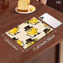 1 pieza Alfombrilla absorbente/secado con estampado de limón para cafetera, vajilla - Alfombrilla protectora de escritorio absorbente de poliéster con almohadilla antideslizante de goma, para decoración de la encimera de la cocina, bar en casa y mesa de comedor - Multicolor - Ver 14