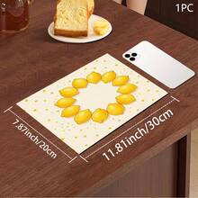 1pc Lemon Print Absorbent Mat/Drying Mat For Coffee Maker, Dishes - Polyester Absorbent Desktop Protective Mat With Rubber Anti-Slip Pad, For Kitchen Counter Decor, Home Bar And Dining Table - Multicolor - View 15