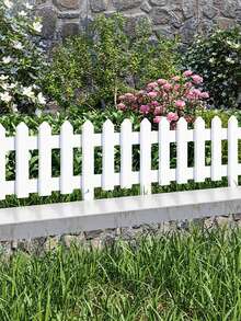 10pcs White Plastic Fence Panels, Durable Yard Fencing, Garden Fence - Rust-Resistant & Easy To Clean, Suitable For Indoor/Outdoor, Playgrounds, Holiday Decor, And Ornamental Gardens - A - View 5