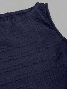 Camiseta sin espalda de unicolor casual para mujer en verano - Azul marino - Ver 3