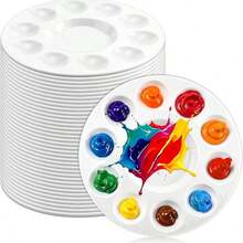 1/10/50 piezas Paletas de pintura de plástico blanco transparente, bandejas de mezcla de pintura ligeras y portátiles. Herramientas de pintura confiables, adecuadas para estudiantes y artistas, perfectas para el aula, el estudio, la creación de arte DIY diaria y regalos de regreso a la escuela. - Multicolor - Ver 15