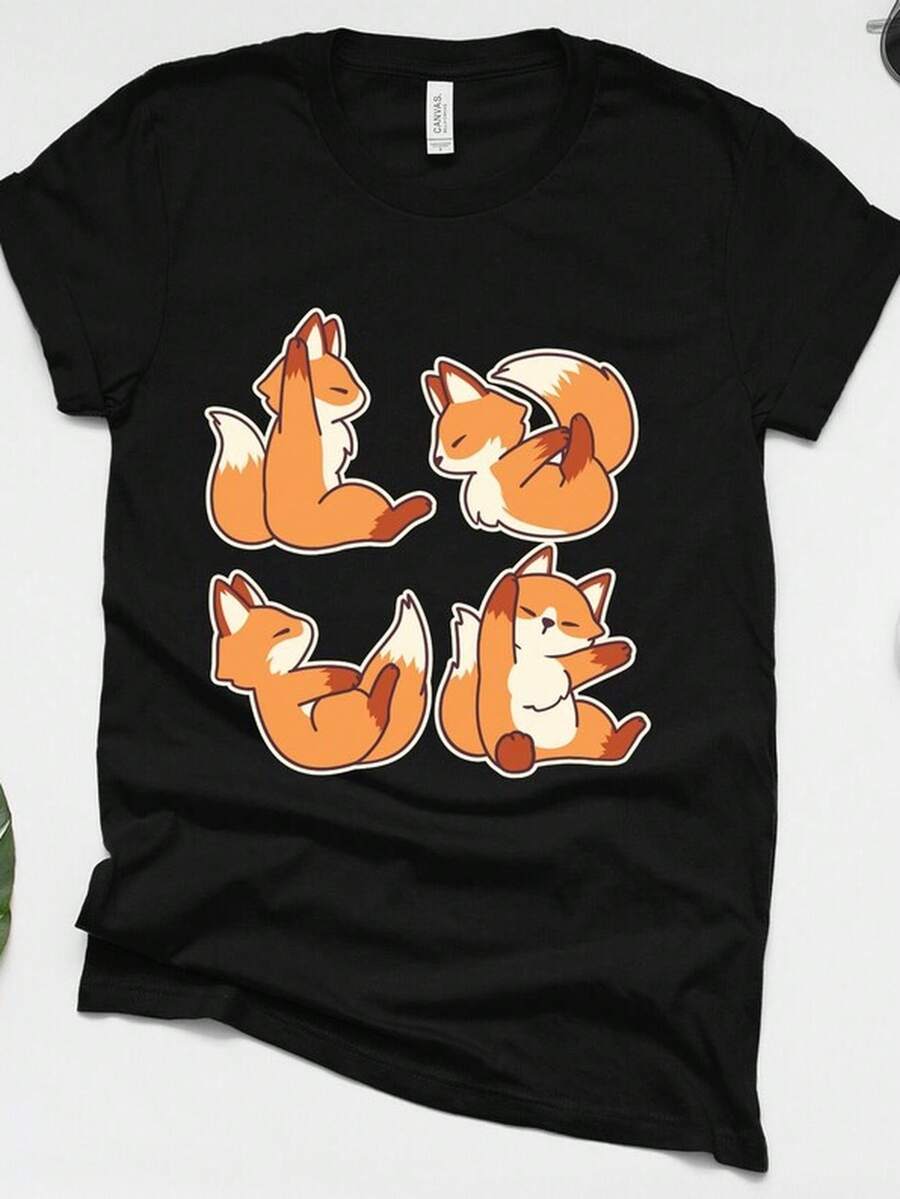 Fox, YogA1 Pose T1S1Hirt, Funny T S1Hirt, t1rendhirt, Yoga Lover, B1aby Fox, Cute Fox, Fox Birthday, Graphic T1EEs, Chibi.