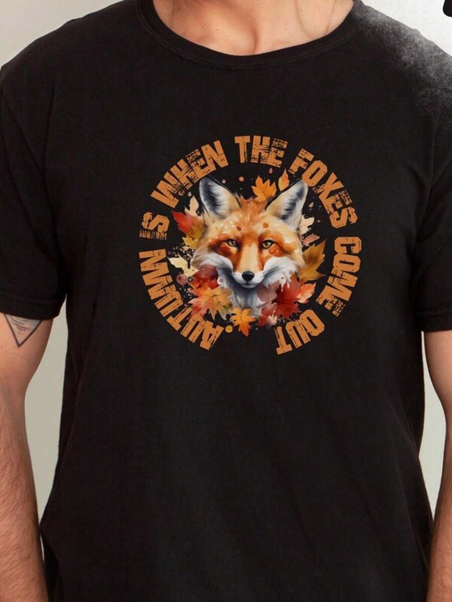 Autumn Fox Graphic T1EE RingSpun Cotton S1Hirt