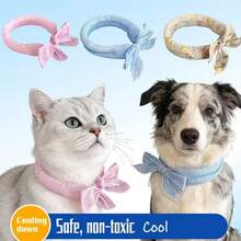 1 chiếc khăn quàng cổ làm mát đa năng cho thú cưng, khăn quấn cổ cho mèo, khăn quàng cổ chống say nắng, vòng cổ làm mát ngoài trời [mẫu bất đối xứng], băng đô co giãn, phụ kiện đội đầu hình trái cây dễ thương cho thú cưng, dây buộc tóc mềm mại. - Nhiều màu - Xem 3