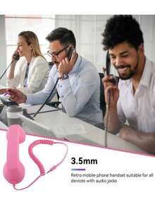 Retro Phone Handset For Cell Phones – Wired Vintage Telephone Handset With 3.5mm Jack, Built-In Microphone , For Smartphones, Tablets, And Computers - View 9