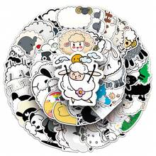 50pcs Cute Sheep Stickers, Animal Themed Creative Graffiti Stickers Suitable For Water Bottles, Guitars, Luggage, Phone Cases, Laptops, Skateboards And Other Decorations - A - View 3